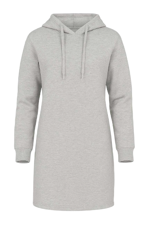 Minimalist Hoodie Dress in Light Grey