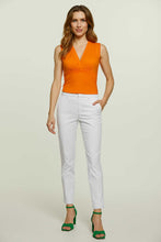 Load image into Gallery viewer, Coral Cotton Jersey Sleeveless Top with Draped Neckline