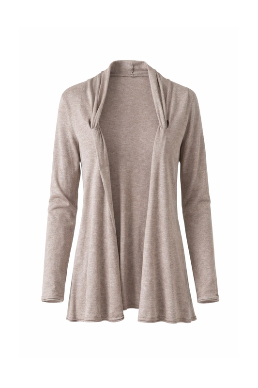 Soft Open-Front Cardigan with Draped Collar