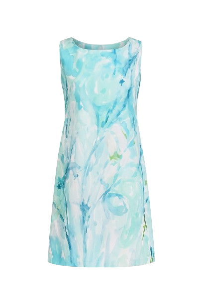 A Line Print Poplin Dress