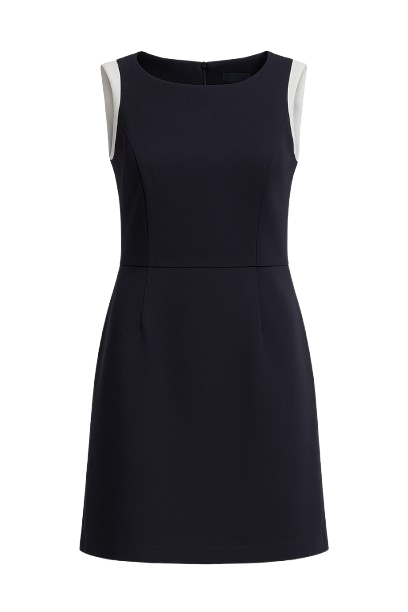 A Line Contrast Detail Dress