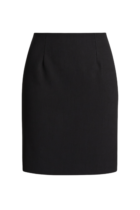 Conquista Φούστα Midi Office Look Μονόχρωμη Μαύρη C251-257-00