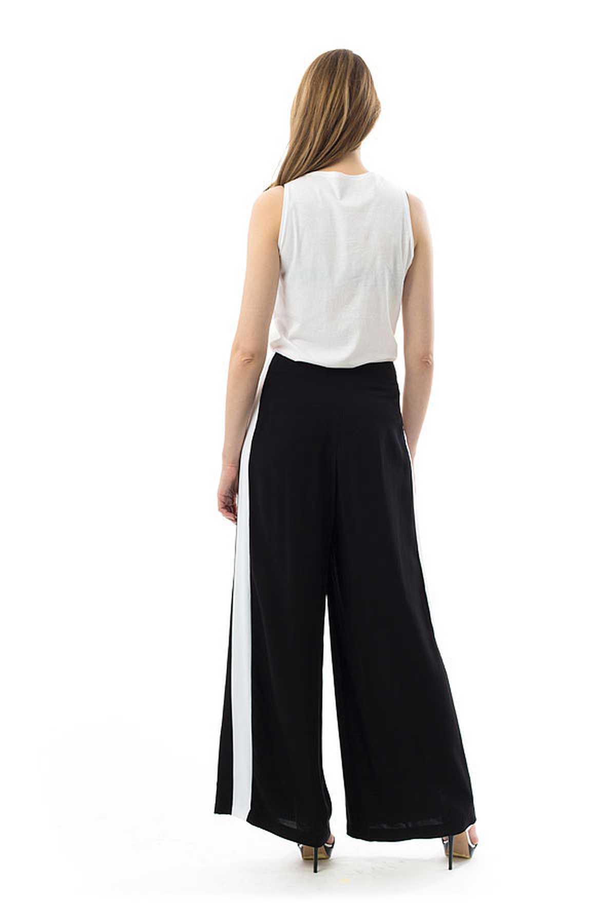 Wide Leg Pants with Stripe Detail