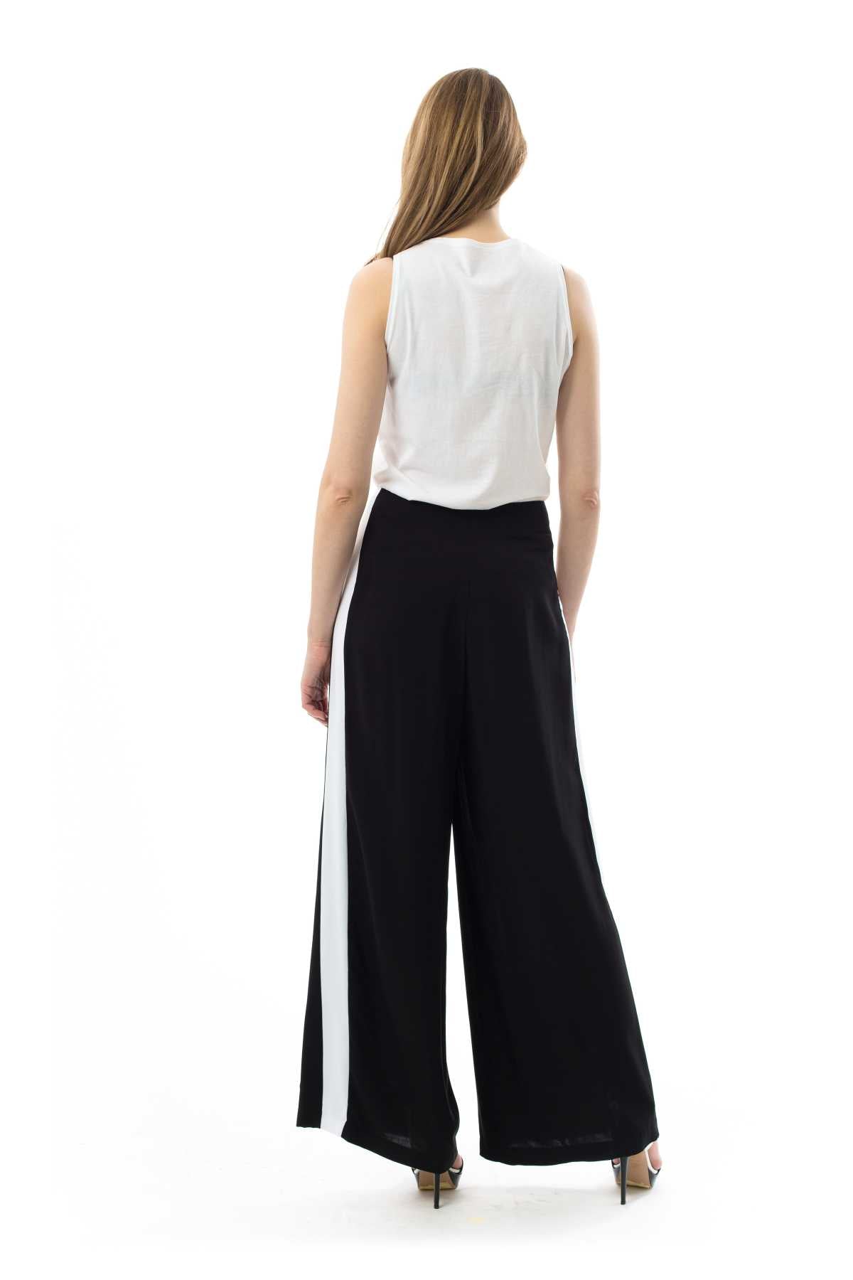 Wide Leg Pants with Stripe Detail
