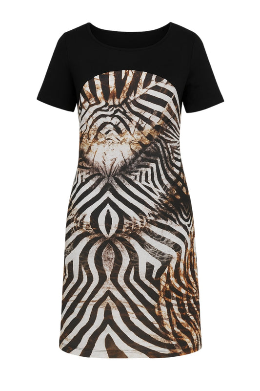 Μοντέρνο φόρεμα Safari Shirt — Άνετο στυλ με έντονη καλλιτεχνική εκτύπωση