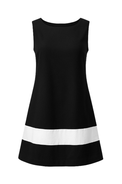 Black & White Sleeveless A-Line Mini Dress