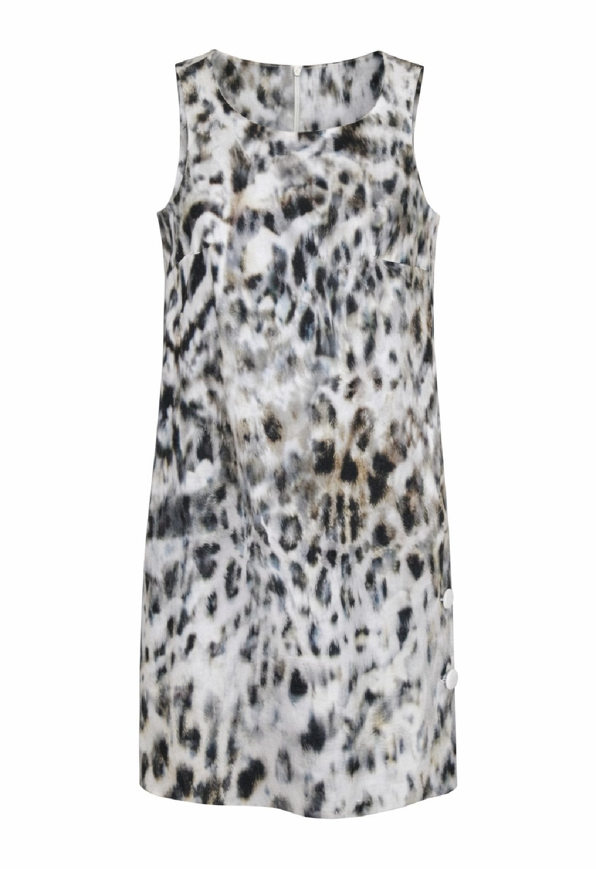 Φόρεμα με στάμπα χωρίς μανίκια και μανίκια