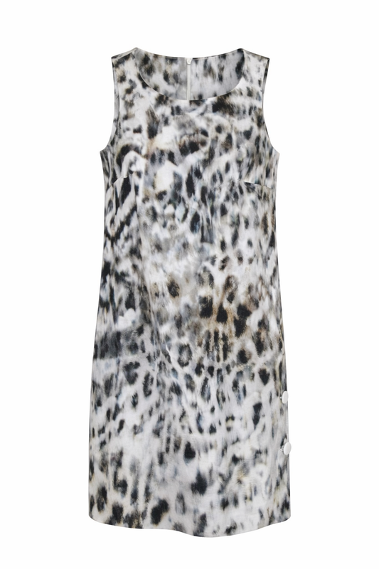 Sleeveless Abstract Print Shift Dress