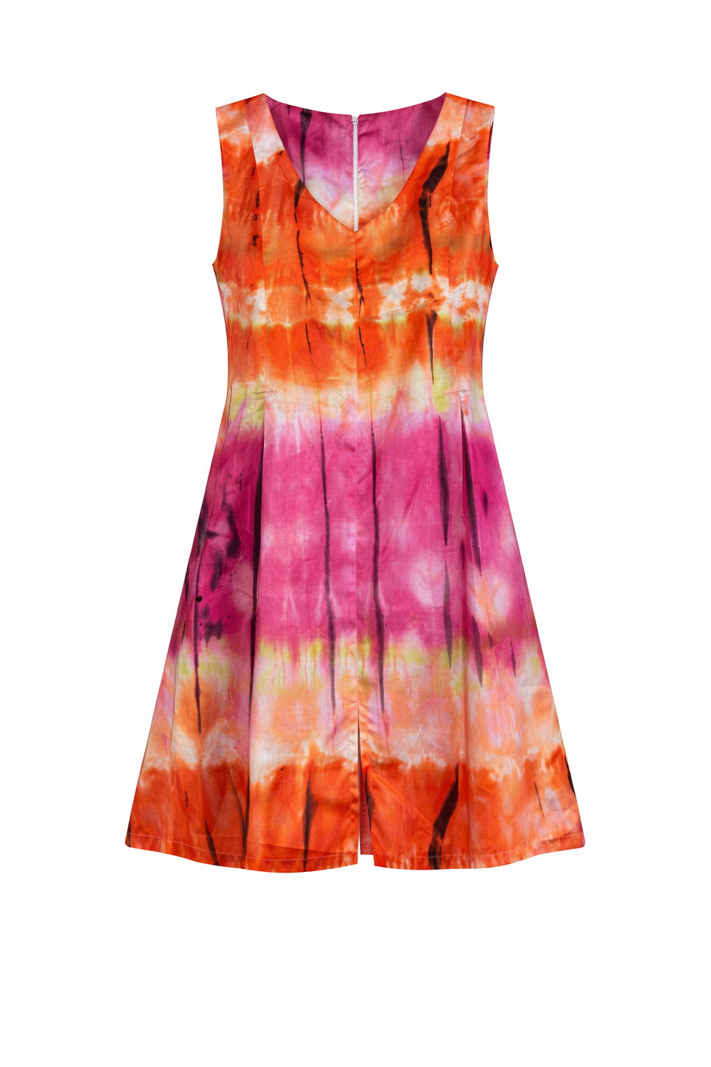 Φόρεμα σε γραμμή Α με μανίκια και tie-dye