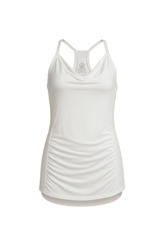 White Draped Racerback Top