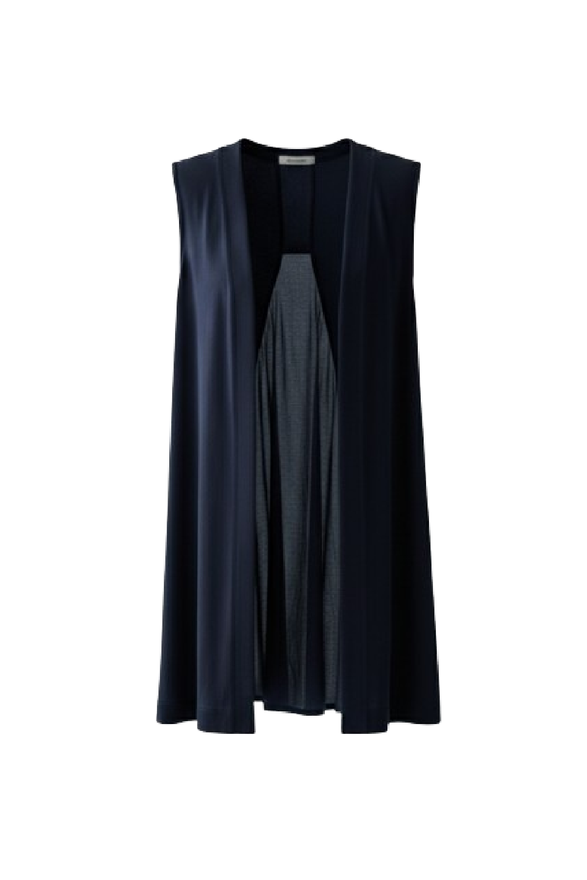Ανοιχτή Ζακέτα Αμάνικη σε Navy Blue