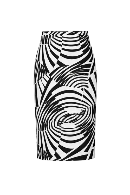 Black & White Graphic Midi Skirt – Modern Statement Style