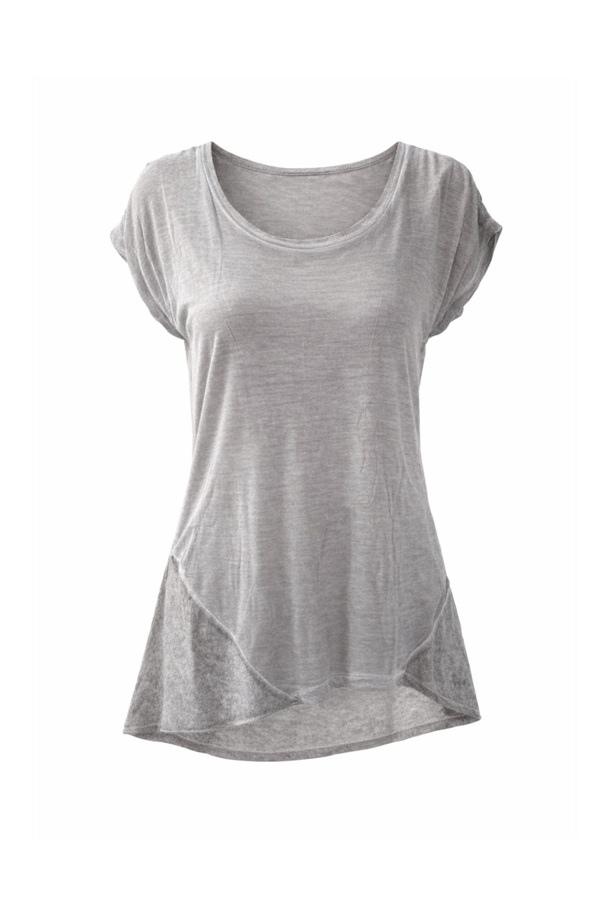 Relaxed Short-Sleeve Top with Asymmetric Hem – Effortless Style and Everyday Comfort