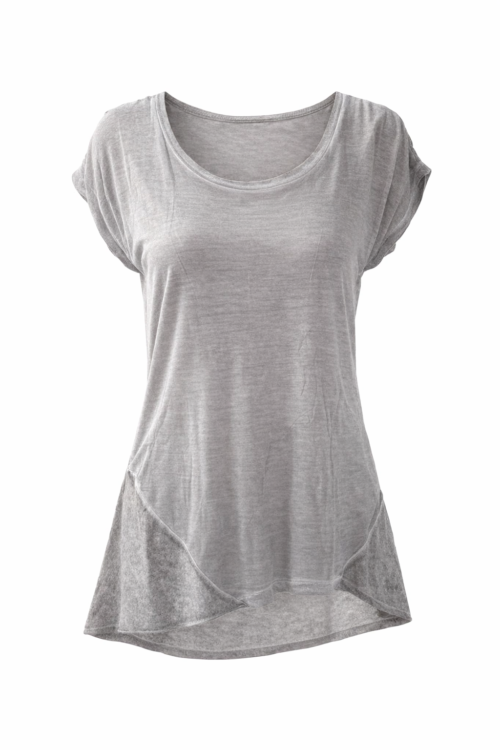 Relaxed Short-Sleeve Top with Asymmetric Hem – Effortless Style and Everyday Comfort