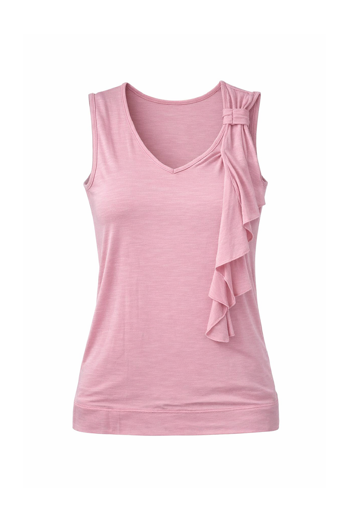 Asymmetric Ruffle Detail Sleeveless Top
