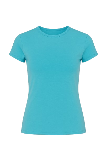 Classic Fitted Crew-Neck T-Shirt in Fresh Turquoise