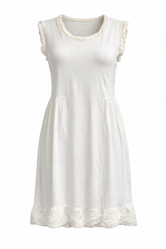 Soft Jersey Sleeveless Dress with Ruffled Hem