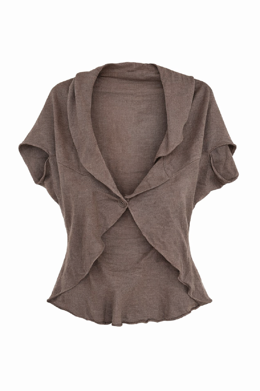 Soft Draped Short-Sleeve Bolero