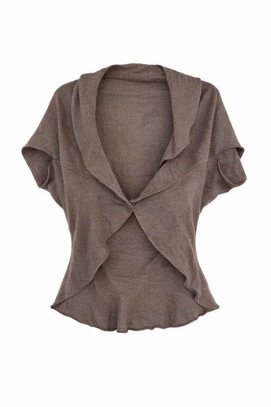 Soft Draped Short-Sleeve Bolero