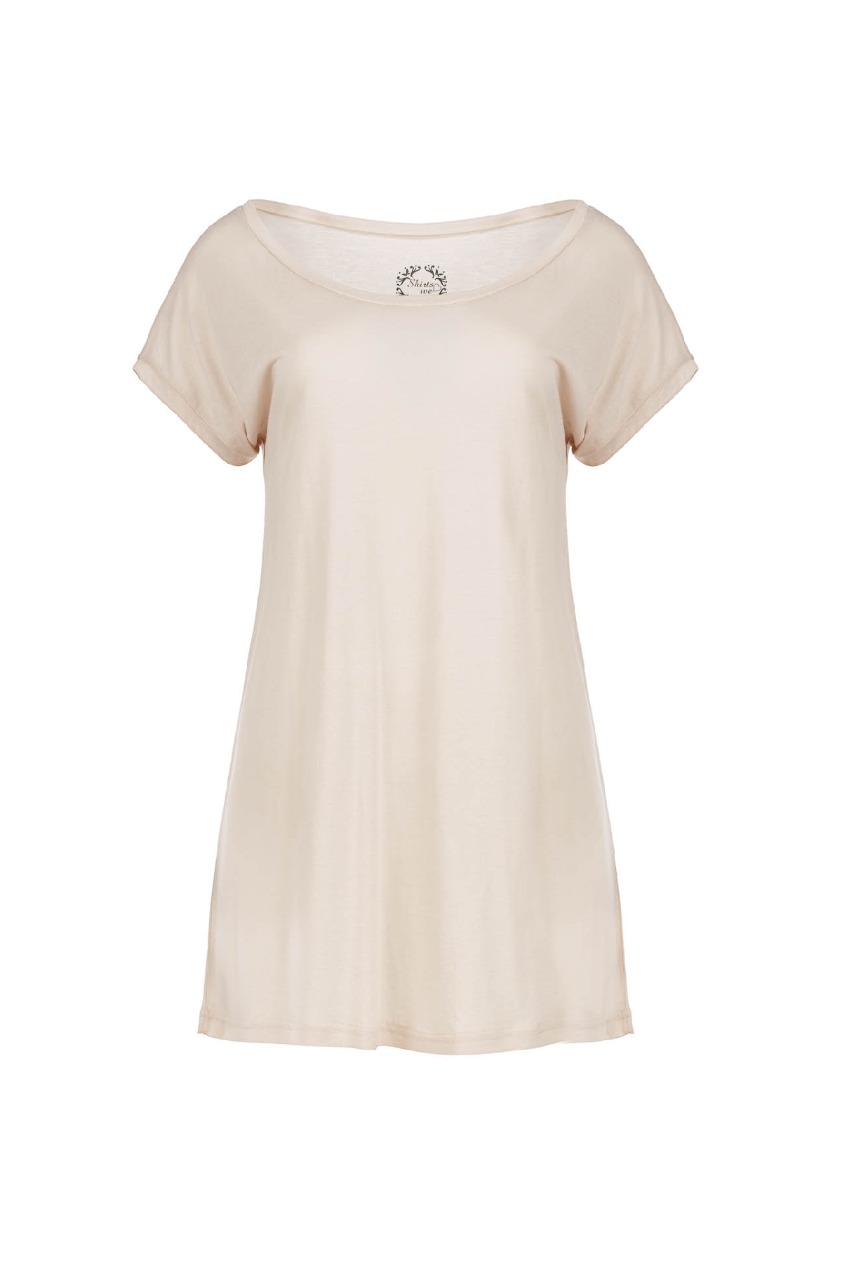 Conquista Τουνίκ Mini Casual Κοντομάνικο Στρογγυλή Λαιμόκοψη Μονόχρωμη Μπεζ CA-012-52-A