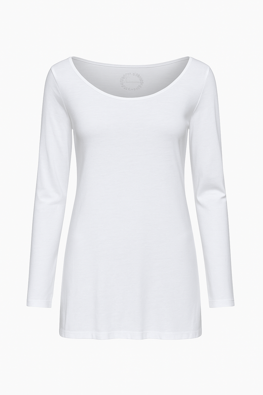 Classic Scoop-Neck Long-Sleeve Tunic