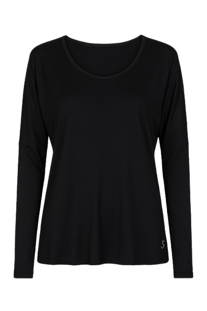 Black Top with Long Batwing Sleeves by SWL
