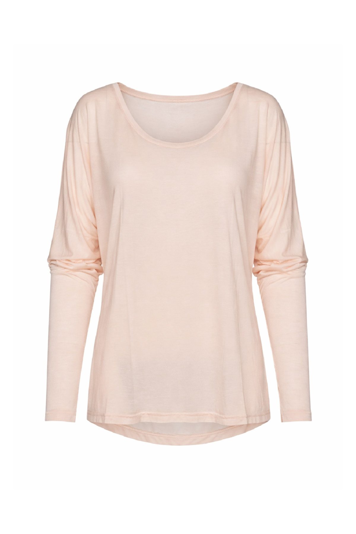 Conquista Μπλούζα Longline Casual Μακρυμάνικη Στρογγυλή Λαιμόκοψη Μονόχρωμη Micromodal Κασμίρ Μπεζ MA-241-52