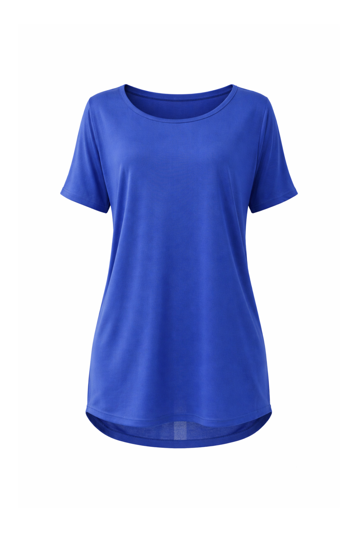 Conquista Τουνίκ Longline Casual Κοντομάνικο Στρογγυλή Λαιμόκοψη Μονόχρωμη Μπλε Micromodal Κασμίρ MA-405-12
