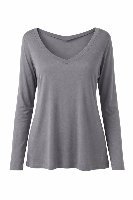 Soft V-Neck Long Sleeve Top