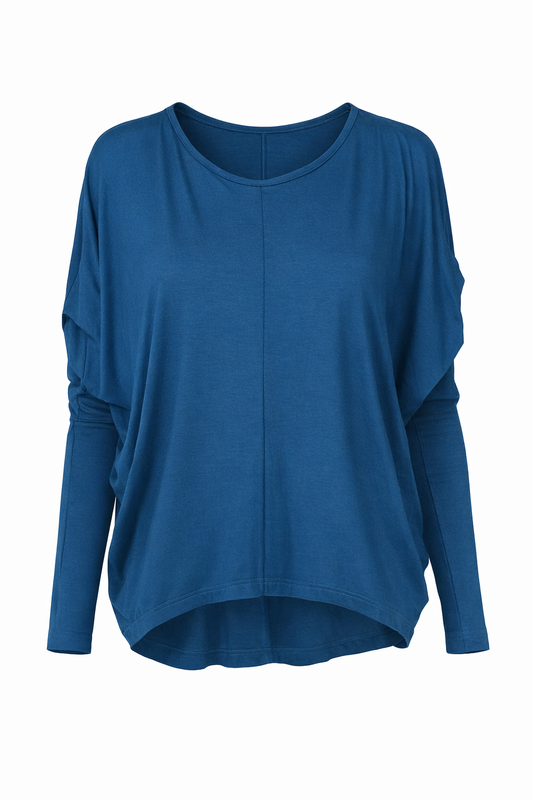 Draped Batwing Long Sleeve Top