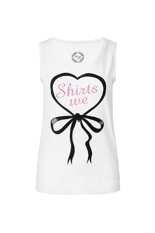 Printed Sleeveless Top in White