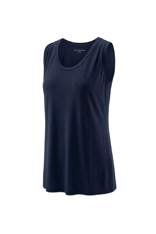 Sleeveless Relaxed-Fit Top in Deep Navy