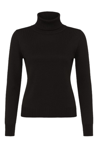 Black Turtleneck Pullover Si Fashion
