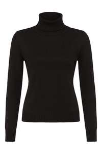 Black Turtleneck Pullover Si Fashion