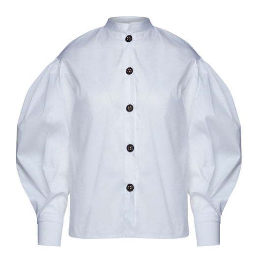 White Shirt with Bishop Sleeves