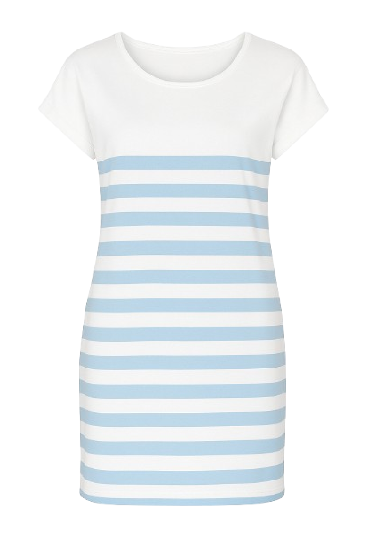 Conquista Φόρεμα Mini Casual Κοντομάνικο Στρογγυλή Λαιμόκοψη Ριγέ Γαλάζιο Y31.002