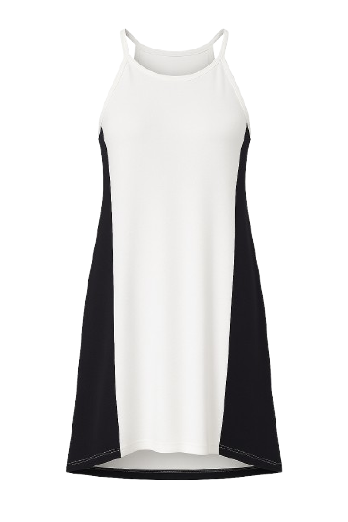 Conquista Φόρεμα Mini Casual Αμάνικο Στρογγυλή Λαιμόκοψη Δίχρωμο Ασπρόμαυρο Y31.030-00