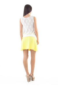 Yellow Lightweight Skirt in Voile with Lining