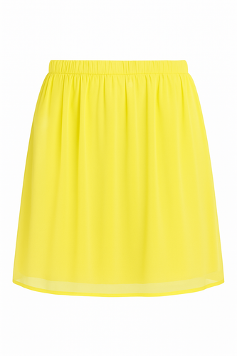 Yellow Lightweight Skirt in Voile with Lining