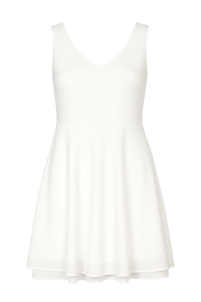 Conquista Φόρεμα Mini Casual Αμάνικο V-Λαιμόκοψη Αέρινο Μονόχρωμο Εκρού Y31.071