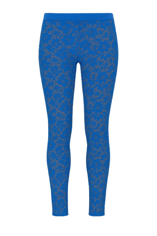 Conquista Κολάν Casual Μακρύ Δαντέλα Floral Μπλε Y31.097-12