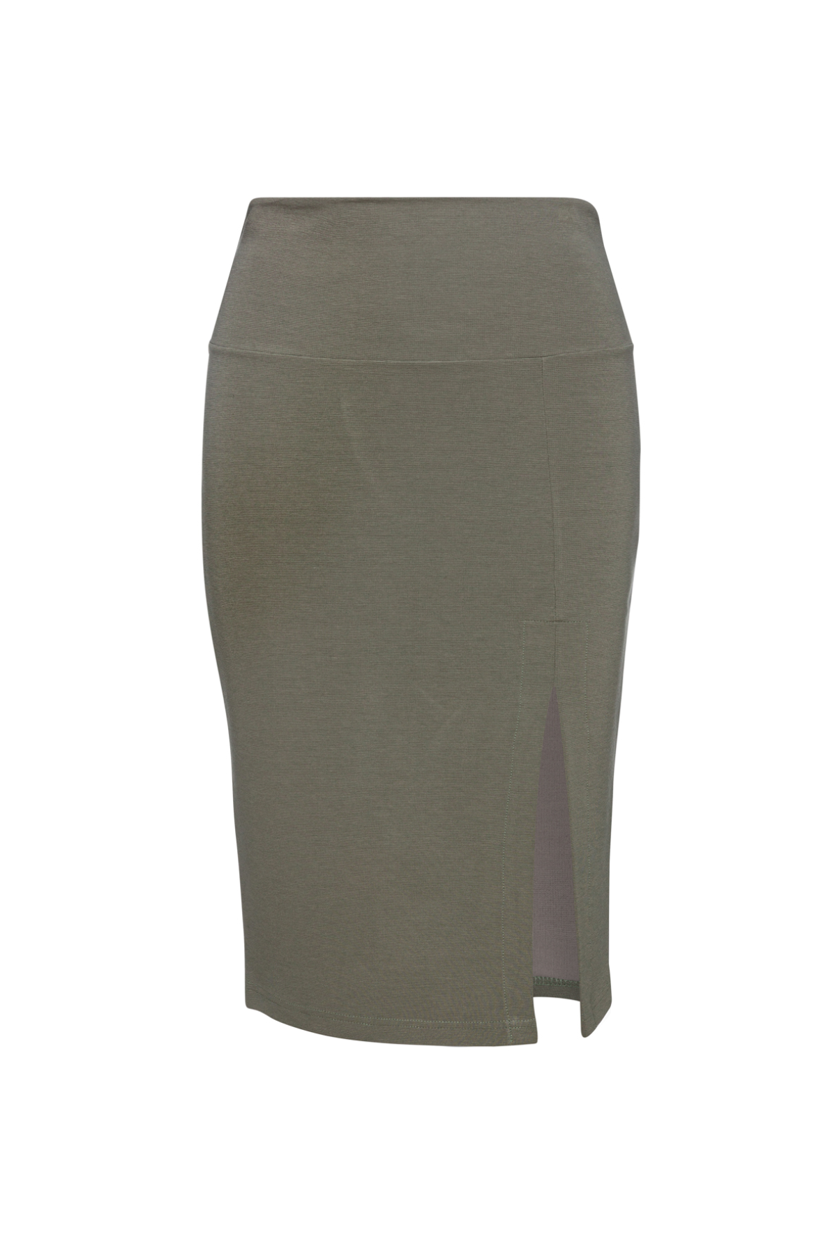Slit Stretch Midi Skirt