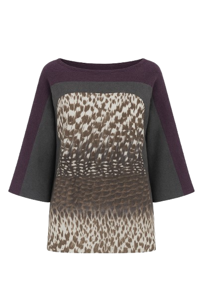 Μίνι φόρεμα με print και επένδυση σε animal print