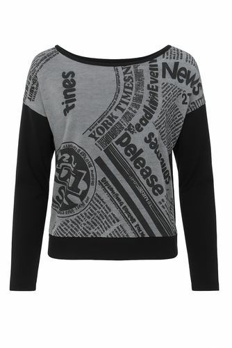 Print & Sheer Low Back Top
