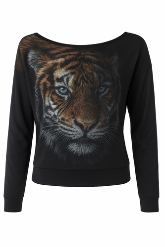 Low Back Sheer Print Top in Black