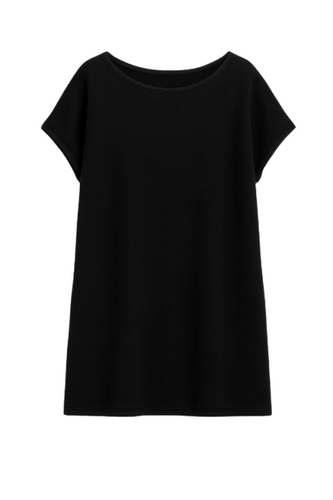 Loose Fit Sleeveless Mini Dress with Button Detail