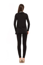 Load image into Gallery viewer, Lace Detail Long Sleeve Top in Black