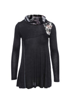 Load image into Gallery viewer, Lace Detail Long Sleeve Top in Black