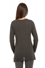 Load image into Gallery viewer, Asymmetric Light Knit Jersey Two Fabric Top