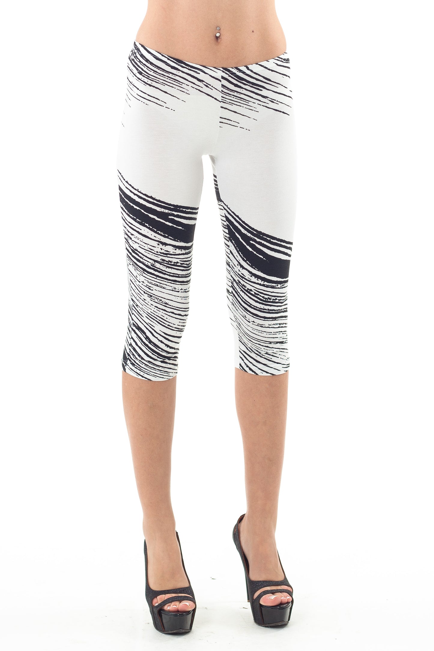 Conquista Κολάν Cropped Casual Εμπριμέ Βισκόζη Ανθρακί C120-044A-99